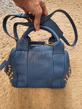 MCM Blue Keana Rockstud Satchel 2 Way Bag